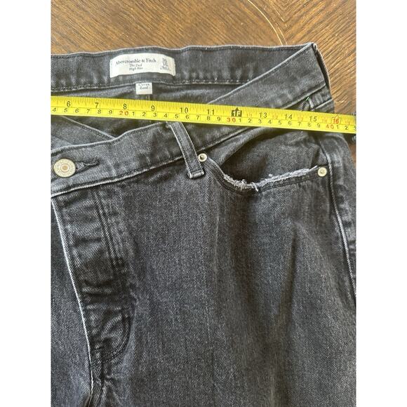 Abercrombie & Fitch Jeans Women 30/10 Curve Dad High Rise Black Denim Capsule - Picture 4 of 7